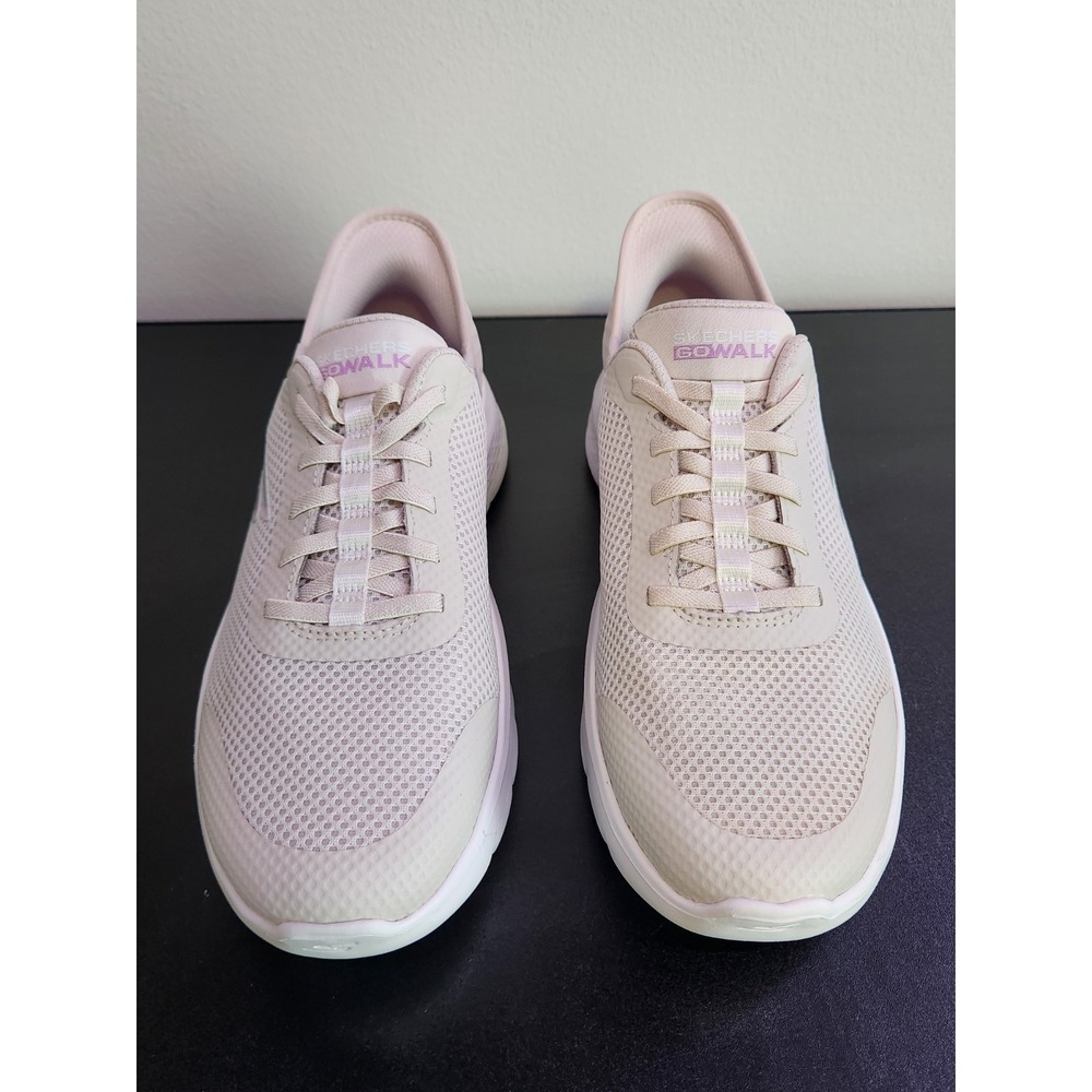 Skechers Slip Ins Go Walk Flex Womens Beige Comfort Walking Shoes Flats Sz 9 - Picture 2 of 10
